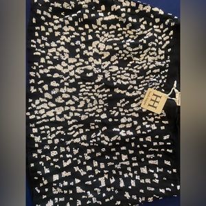 New black with white sequins mini skirt, size L